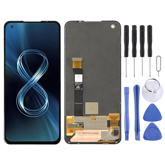 AMOLED Material LCD-Bildschirm und Digitizer Vollmontage für Asus Zenfone 8 ZS590KS-2A007EU I006D (Schwarz)