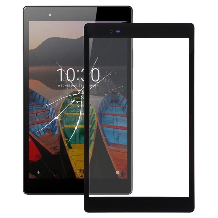 Front Screen Outer Glass Lens for Lenovo Tab3 8 Plus TB-8703F TB-8703X (Black) - Touch Panel by buy2fix | Online Shopping UK | buy2fix