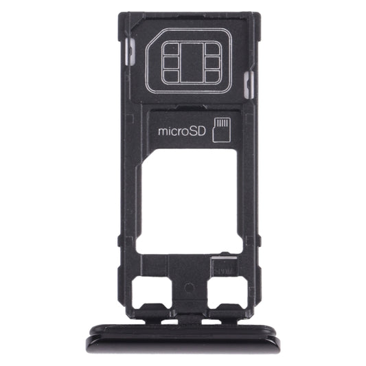 SIM Card Tray + Micro SD Card Tray for Sony Xperia 1 / Xperia XZ4 (Black) - Card Tray by buy2fix | Online Shopping UK | buy2fix