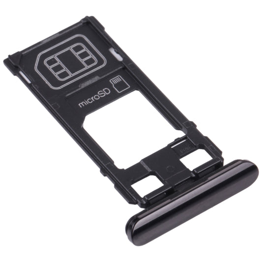 SIM Card Tray + Micro SD Card Tray for Sony Xperia 1 / Xperia XZ4 (Black) - Card Tray by buy2fix | Online Shopping UK | buy2fix