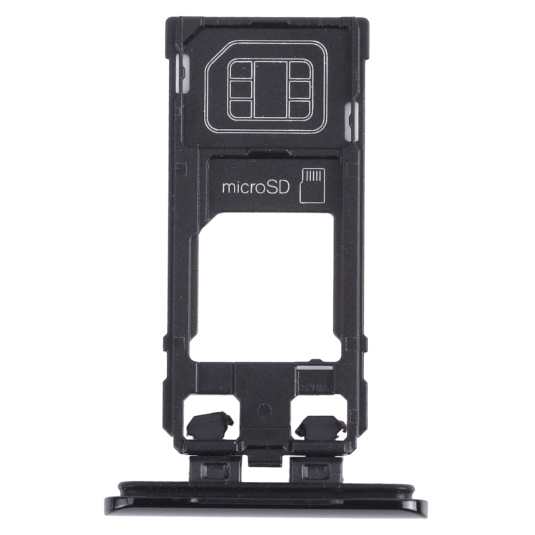 SIM Card Tray + Micro SD Card Tray for Sony Xperia 5 (Black) - Card Tray by buy2fix | Online Shopping UK | buy2fix