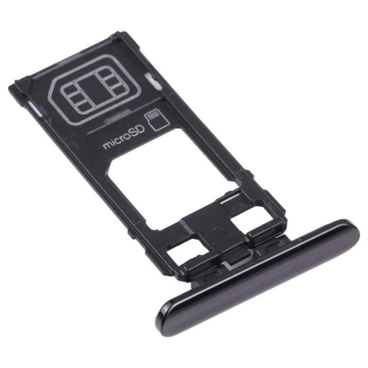 SIM Card Tray + Micro SD Card Tray for Sony Xperia 5 (Black) - Card Tray by buy2fix | Online Shopping UK | buy2fix