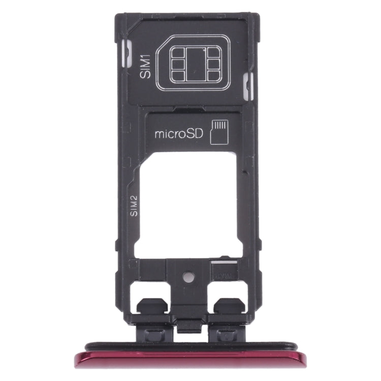 SIM Card Tray + SIM Card Tray / Micro SD Card Tray for Sony Xperia 5 (Red) - Card Tray by buy2fix | Online Shopping UK | buy2fix