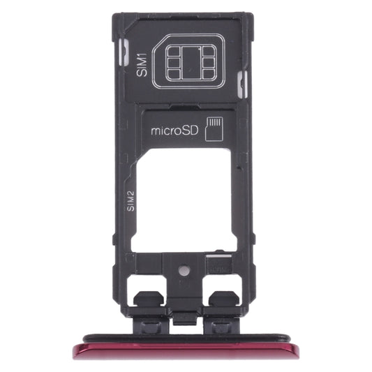 SIM Card Tray + SIM Card Tray / Micro SD Card Tray for Sony Xperia 5 (Red) - Card Tray by buy2fix | Online Shopping UK | buy2fix