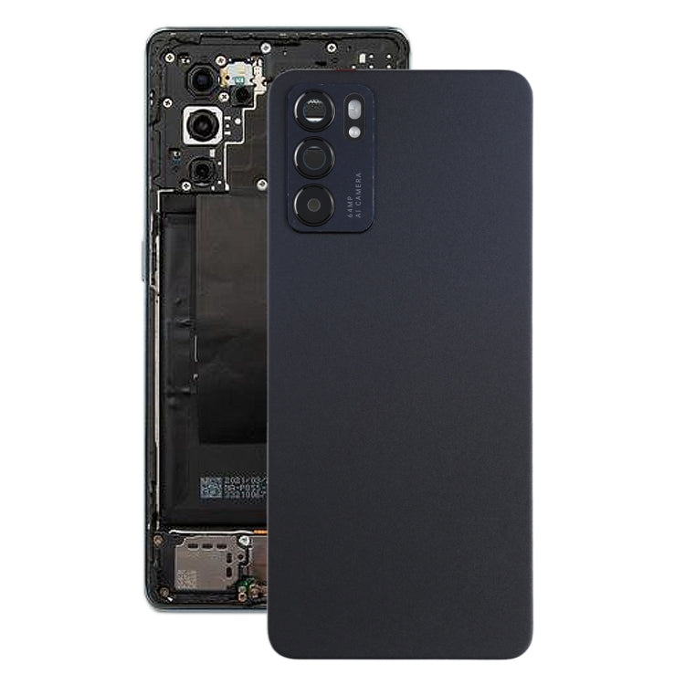 For OPPO Reno6 5G PEQM00, CPH2251 Original Battery Back Cover (Black) - Back Cover by buy2fix | Online Shopping UK | buy2fix