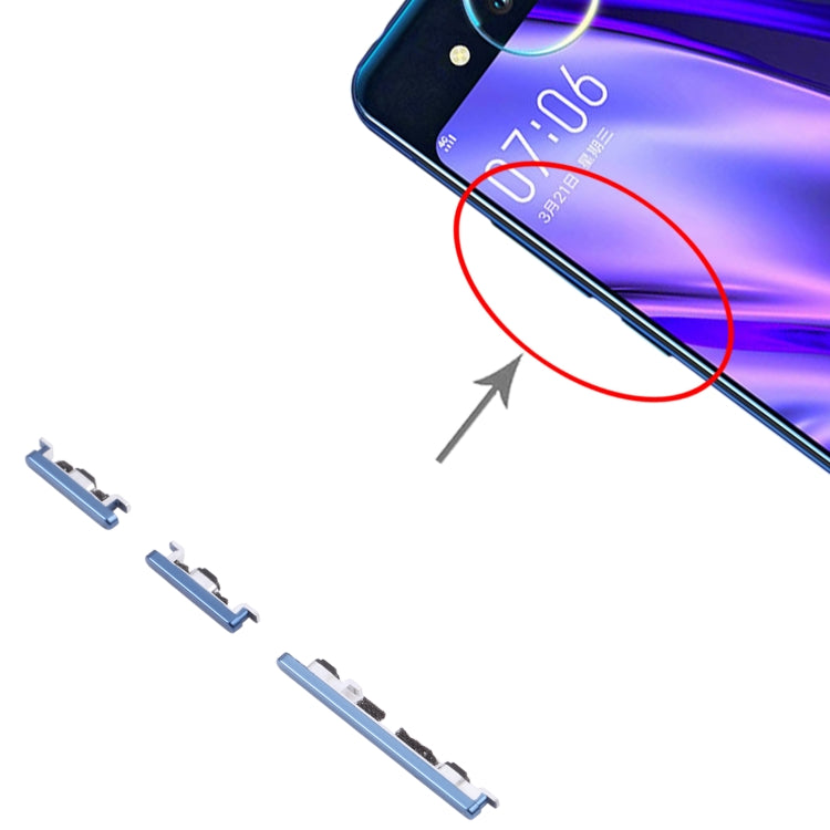 For vivo NEX Dual Display Power Button and Volume Control Button (Blue) - Home key & Side Key by buy2fix | Online Shopping UK | buy2fix