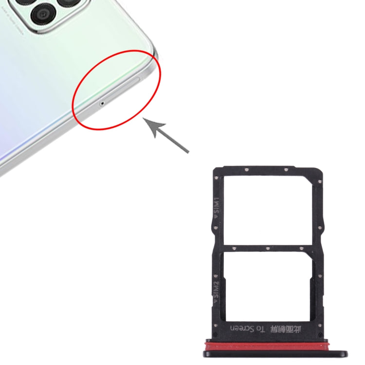SIM Card Tray + SIM Card Tray for Huawei Nova 8 se Youth (Black) - Card Socket by buy2fix | Online Shopping UK | buy2fix