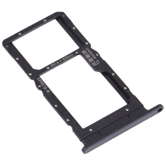 SIM Card Tray + SIM Card Tray / Micro SD Card Tray for Honor play 5T (Black) - Card Tray by buy2fix | Online Shopping UK | buy2fix