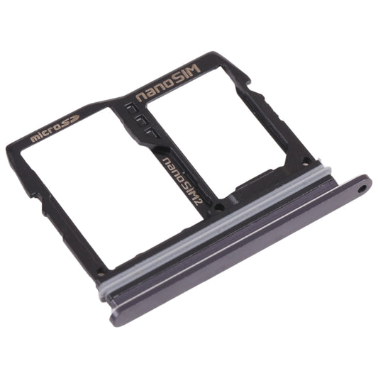 Nano SIM Card Tray + Nano SIM Card Tray / Micro SD Card Tray for LG Wing 5G LMF100N, LM-F100N, LM-F100V, LM-F100 (Black) - For LG by buy2fix | Online Shopping UK | buy2fix