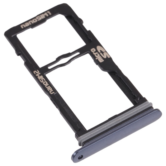 Nano SIM Card Tray + Nano SIM Card Tray / Micro SD Card Tray for LG G8S ThinQ LMG810, LM-G810, LMG810EAW (Black) - For LG by buy2fix | Online Shopping UK | buy2fix