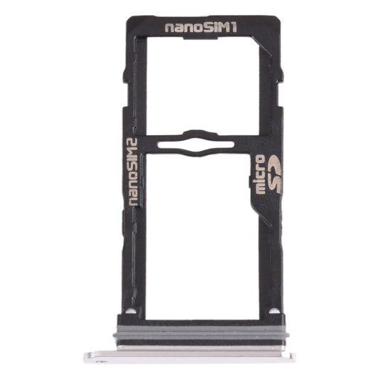 Nano SIM Card Tray + Nano SIM Card Tray / Micro SD Card Tray for LG G8S ThinQ LMG810, LM-G810, LMG810EAW (Silver) - For LG by buy2fix | Online Shopping UK | buy2fix