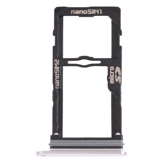 Plateau pour carte Nano SIM + Plateau pour carte Nano SIM / Plateau pour carte Micro SD pour LG G8S ThinQ LMG810, LM-G810, LMG810EAW (Argent)