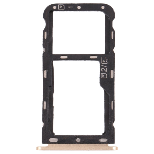 SIM Card Tray + Micro SD Card Tray for ZTE Blade V9 (Gold) - For ZTE by buy2fix | Online Shopping UK | buy2fix
