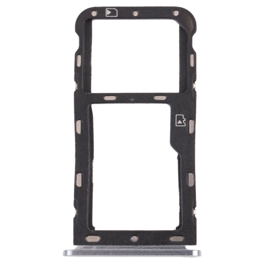 Plateau de carte SIM + plateau de carte Micro SD pour ZTE Blade V9 (argent)