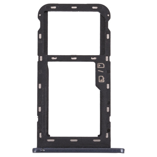 SIM Card Tray + Micro SD Card Tray for ZTE Blade A51 (Black) - For ZTE by buy2fix | Online Shopping UK | buy2fix