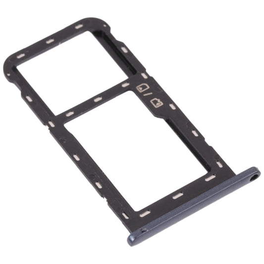 SIM Card Tray + Micro SD Card Tray for ZTE Blade A51 (Black) - For ZTE by buy2fix | Online Shopping UK | buy2fix