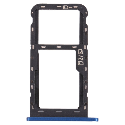 SIM Card Tray + Micro SD Card Tray for ZTE Blade A51 (Blue) - For ZTE by buy2fix | Online Shopping UK | buy2fix
