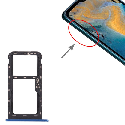 SIM Card Tray + Micro SD Card Tray for ZTE Blade A51 (Blue) - For ZTE by buy2fix | Online Shopping UK | buy2fix