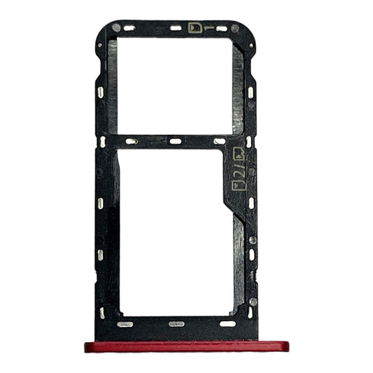SIM Card Tray + Micro SD Card Tray for ZTE Blade A51 (Red) - For ZTE by buy2fix | Online Shopping UK | buy2fix