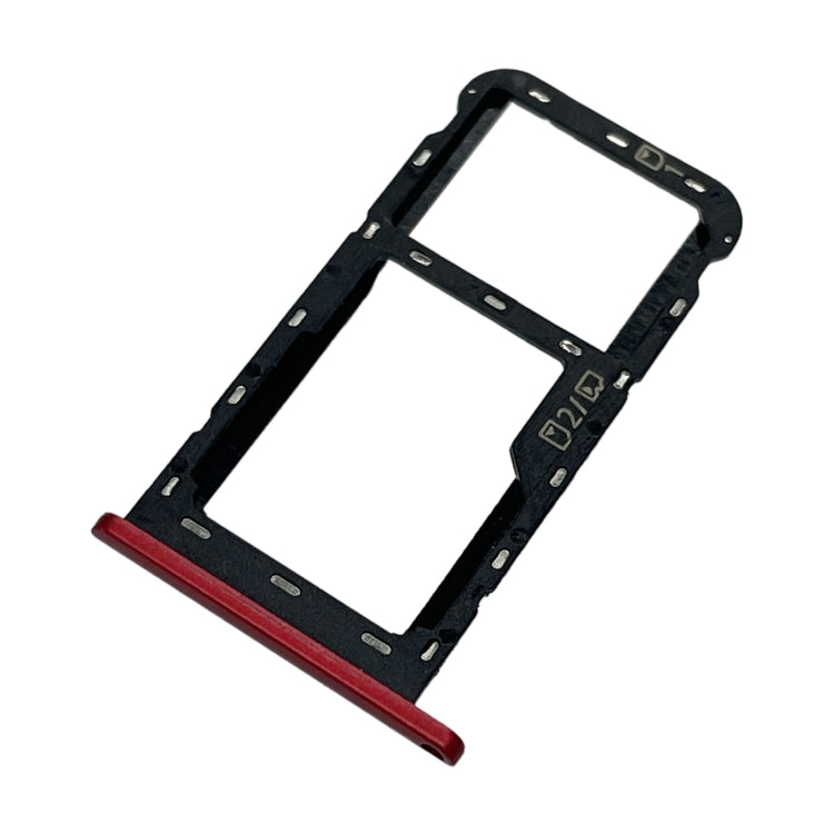 SIM Card Tray + Micro SD Card Tray for ZTE Blade A51 (Red) - For ZTE by buy2fix | Online Shopping UK | buy2fix