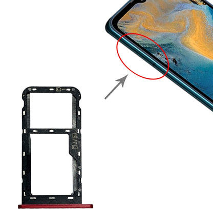 SIM Card Tray + Micro SD Card Tray for ZTE Blade A51 (Red) - For ZTE by buy2fix | Online Shopping UK | buy2fix