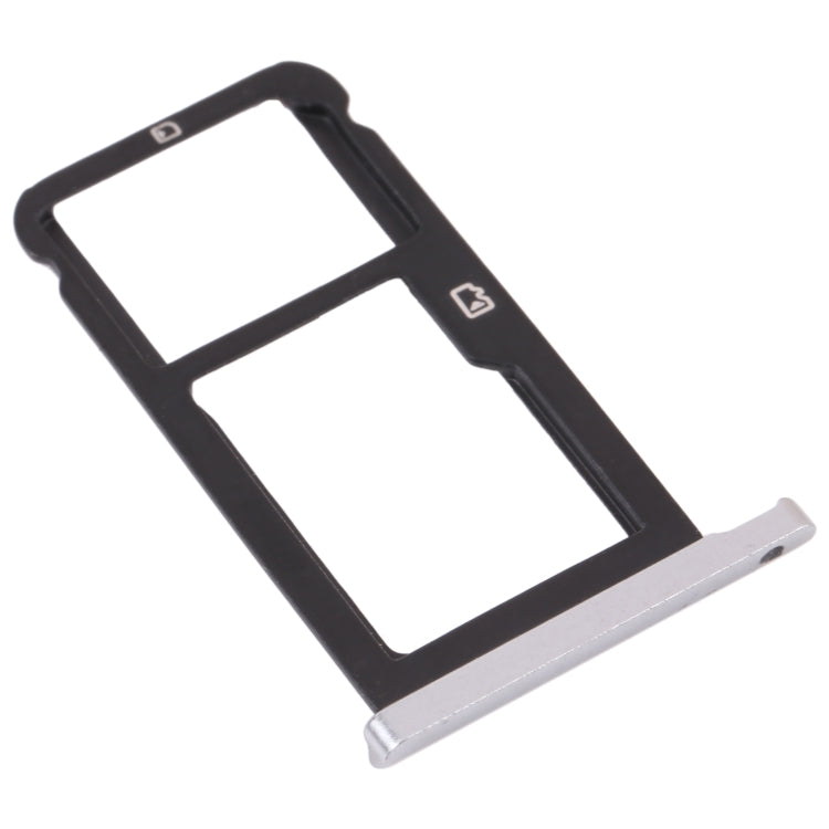 SIM Card Tray + Micro SD Card Tray for ZTE Blade Zmax Pro / Z981 (Silver) - For ZTE by buy2fix | Online Shopping UK | buy2fix