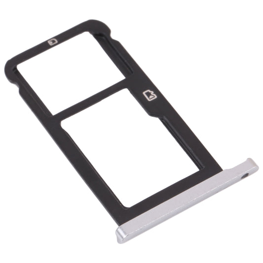 SIM Card Tray + Micro SD Card Tray for ZTE Blade Zmax Pro / Z981 (Silver) - For ZTE by buy2fix | Online Shopping UK | buy2fix
