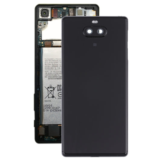 For Sony Xperia 8 Battery Back Cover with Middle Frame & Camera Lens Cover(Black) - Back Cover by buy2fix | Online Shopping UK | buy2fix