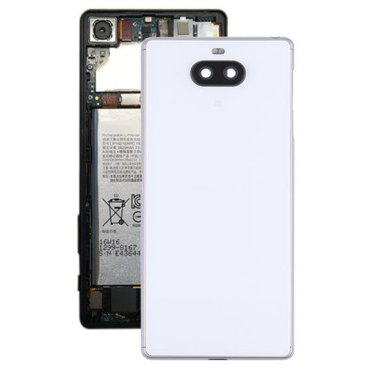 For Sony Xperia 8 Battery Back Cover with Middle Frame & Camera Lens Cover(Silver) - Back Cover by buy2fix | Online Shopping UK | buy2fix
