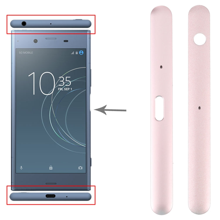 1 Pair Upper and Lower Part Sidebar For Sony Xperia XZ1(Gold) - Frame Bezel Plate by buy2fix | Online Shopping UK | buy2fix