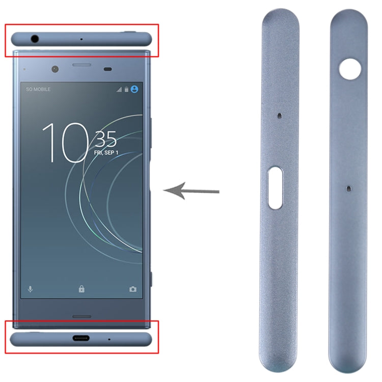 1 Pair Upper and Lower Part Sidebar For Sony Xperia XZ1(Blue) - Frame Bezel Plate by buy2fix | Online Shopping UK | buy2fix