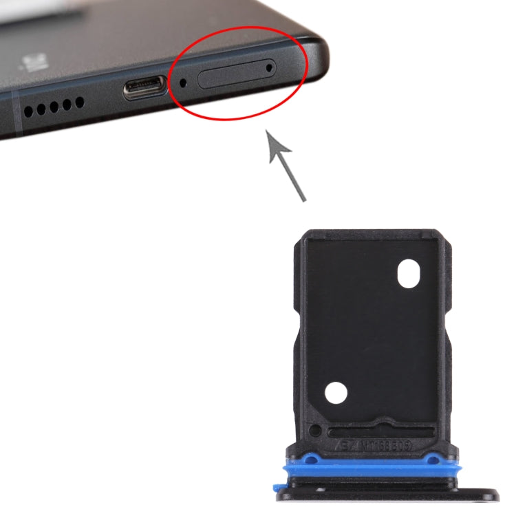 For vivo X70 Pro V2134A V2105 SIM Card Tray + SIM Card Tray (Black) by buy2fix