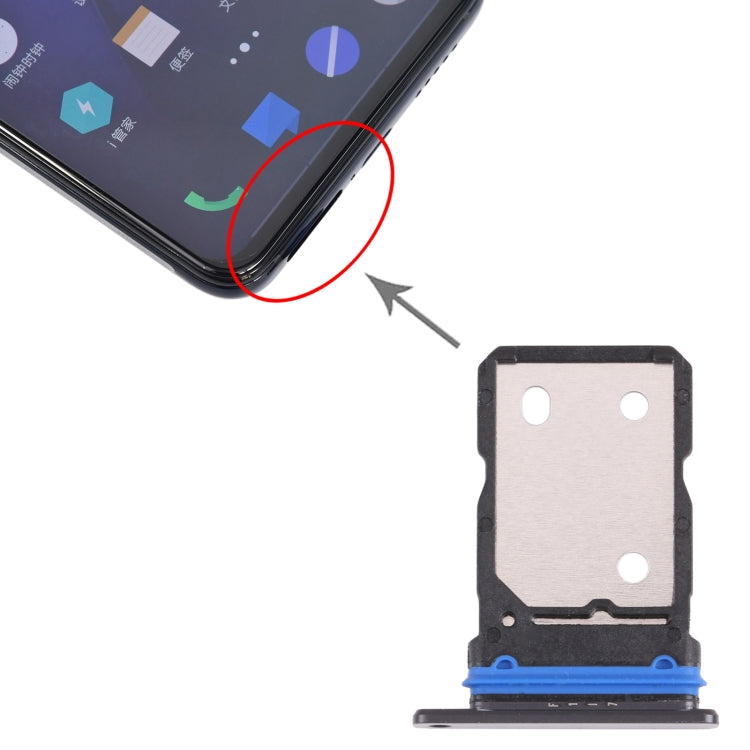 For vivo iQOO 8 Pro SIM Card Tray + SIM Card Tray (Black) - Card Tray by buy2fix | Online Shopping UK | buy2fix