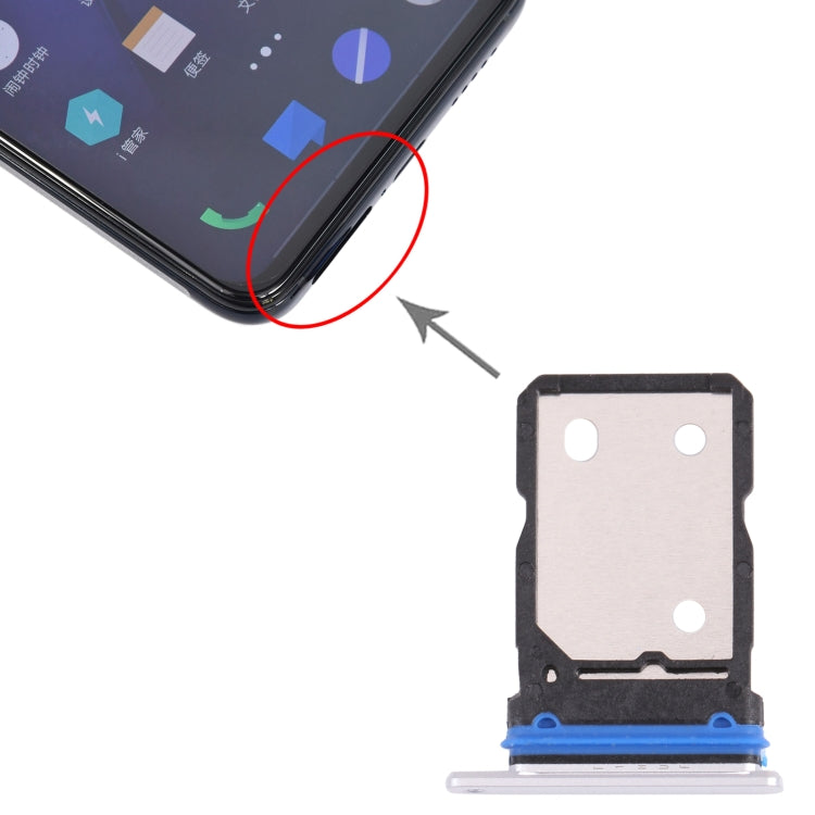 For vivo iQOO 8 Pro SIM Card Tray + SIM Card Tray (White) - Card Tray by buy2fix | Online Shopping UK | buy2fix