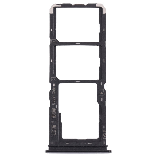 SIM-Kartenfach + SIM-Kartenfach + Micro-SD-Kartenfach für vivo Y11s V2028 (Schwarz)