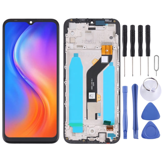 Original LCD-Bildschirm und Digitizer-Vollmontage mit Rahmen für Tecno Spark Go 2020 / Spark 6 Go KE5J