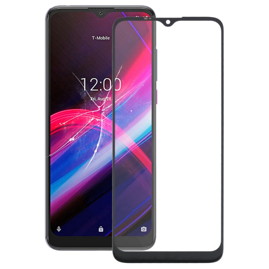 Lentille extérieure en verre de l'écran avant pour T-Mobile REVVL 4+ 5062Z (noir)