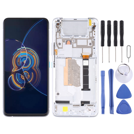 LCD-Bildschirm und Digitizer-Vollmontage mit Rahmen für Asus Zenfone 8 Flip ZS672KS (Silber)