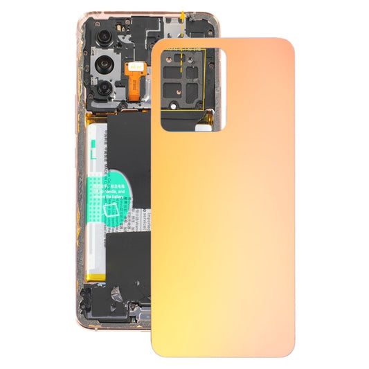 For vivo S12 / V23 5G V2162A V2130 Glass Battery Back Cover (Yellow) - Back Cover by buy2fix | Online Shopping UK | buy2fix