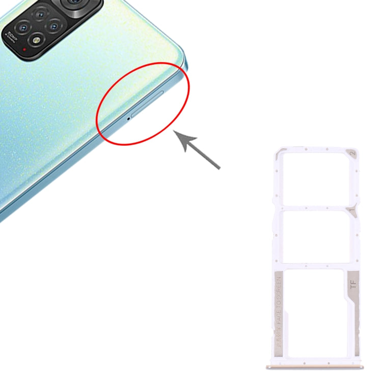 SIM Card Tray + SIM Card Tray + Micro SD card tray for Xiaomi Redmi Note 11 4G / Redmi Note 11S 4G(White) - Card Tray by buy2fix | Online Shopping UK | buy2fix