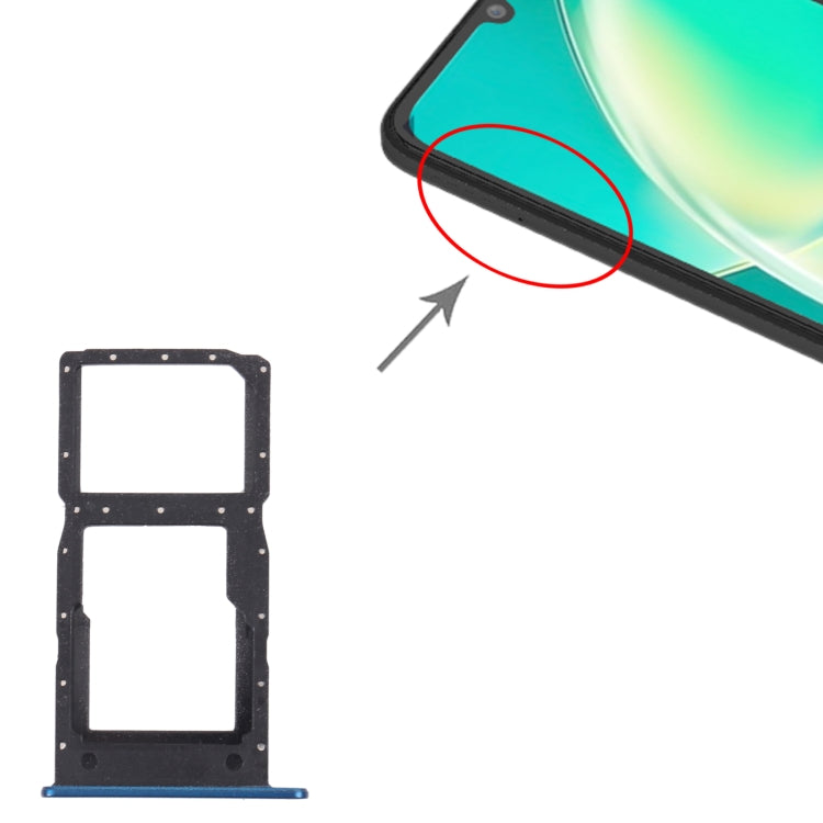 SIM Card Tray + SIM Card Tray / Micro SD Card Tray for Huawei Nova Y60 (Blue) by buy2fix