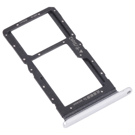 SIM Card Tray + SIM Card Tray / Micro SD Card Tray for Huawei Maimang 10 SE (Silver) - Card Socket by buy2fix | Online Shopping UK | buy2fix