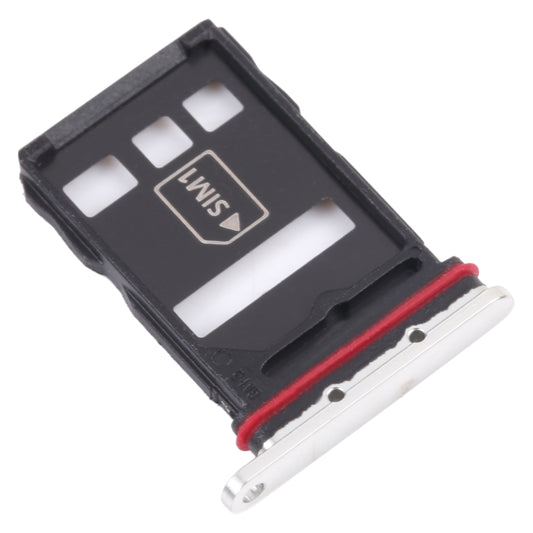SIM Card Tray + NM Card Tray for Huawei P50 (Silver) - Card Socket by buy2fix | Online Shopping UK | buy2fix