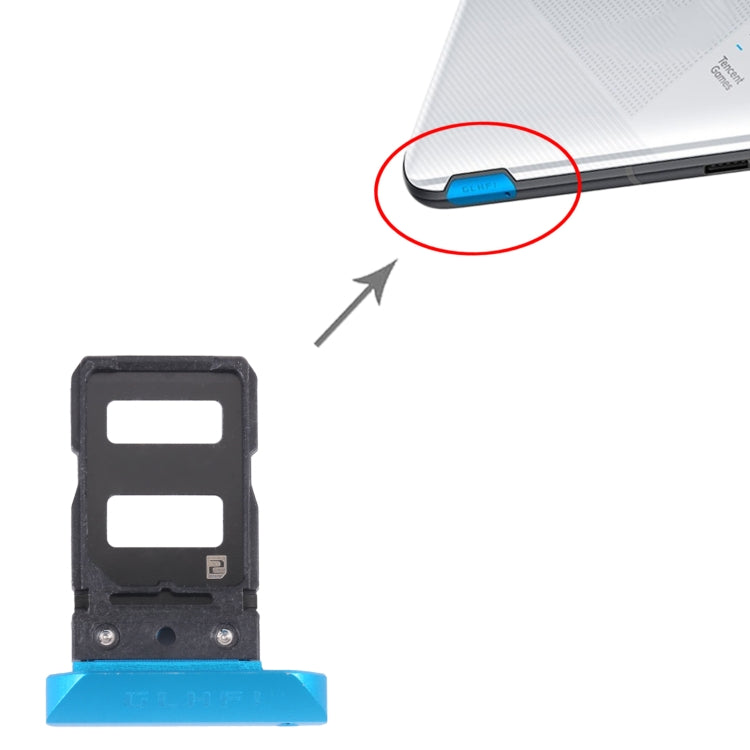 SIM Card Tray + SIM Card Tray for Asus ROG Phone 5 ZS673KS (Blue) - Card Tray by buy2fix | Online Shopping UK | buy2fix