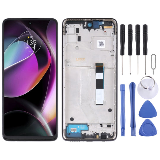 TFT LCD Screen for Motorola Moto G 5G Digitizer Full Assembly with Frame (Purple)