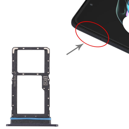 SIM Card Tray + Micro SD Card Tray for Motorola Edge 20 Lite (Black) - Card Socket by buy2fix | Online Shopping UK | buy2fix