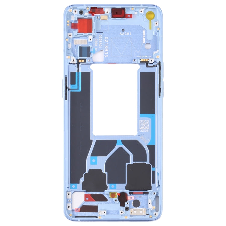 For OPPO Reno7 5G China PFJM10 Original Front Housing LCD Frame Bezel Plate (Blue) - Frame Bezel Plate by buy2fix | Online Shopping UK | buy2fix