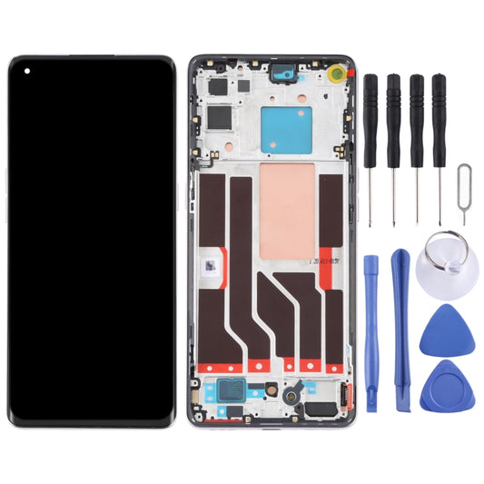 Original LCD Screen For OPPO Reno5 Pro 5G Digitizer Full Assembly with Frame(Silver) - LCD Screen by buy2fix | Online Shopping UK | buy2fix