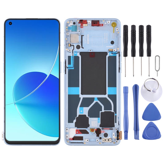 Original LCD Screen For OPPO Reno6 5G PEQM00 CPH2251 Digitizer Full Assembly with Frame (Blue) - LCD Screen by buy2fix | Online Shopping UK | buy2fix