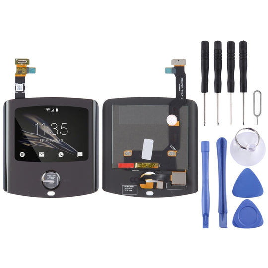 Original sekundärer LCD-Bildschirm und Digitizer-Vollmontage für Motorola Razr 2019 (Schwarz)